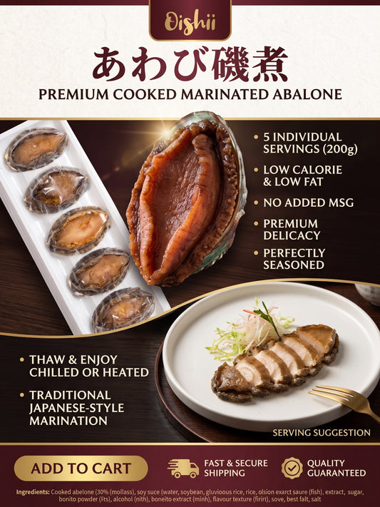 Oishii Cooked Marinated Abalone (Frozen)